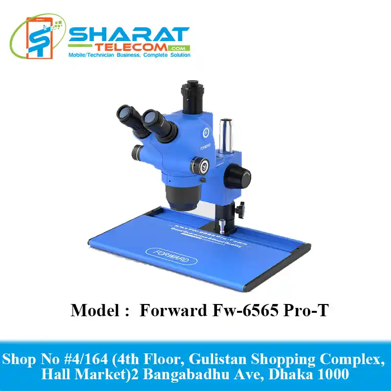 Forward Fw-6565 Pro-T  Tool 65X Zoom TRINOCULAR STEREO MICROSCOPE Adjustable LED Light High Quality