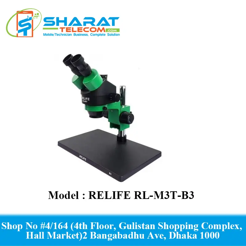 RELIFE RL-M3T-B3 Stereo Microscope 7X-45X Zoom Matched HDMI With Best Quality Camera