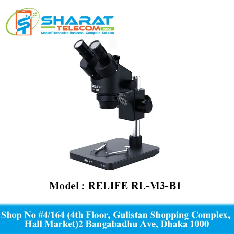 RELIFE RL-M3-B1  LED LAMPSOURCE With Binocular Microscope X-45X Zoom Mobile Price in bangladesh - Sharat Telecom