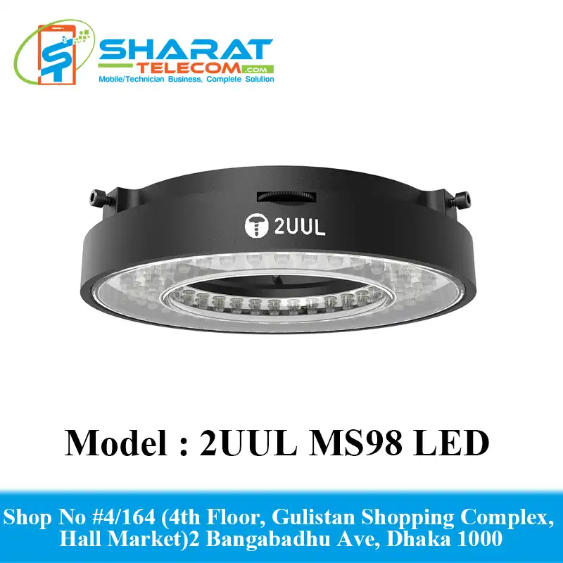 2UUL MS98 LED Adjustable Ring Light Microscope Lamp (Black) Tool