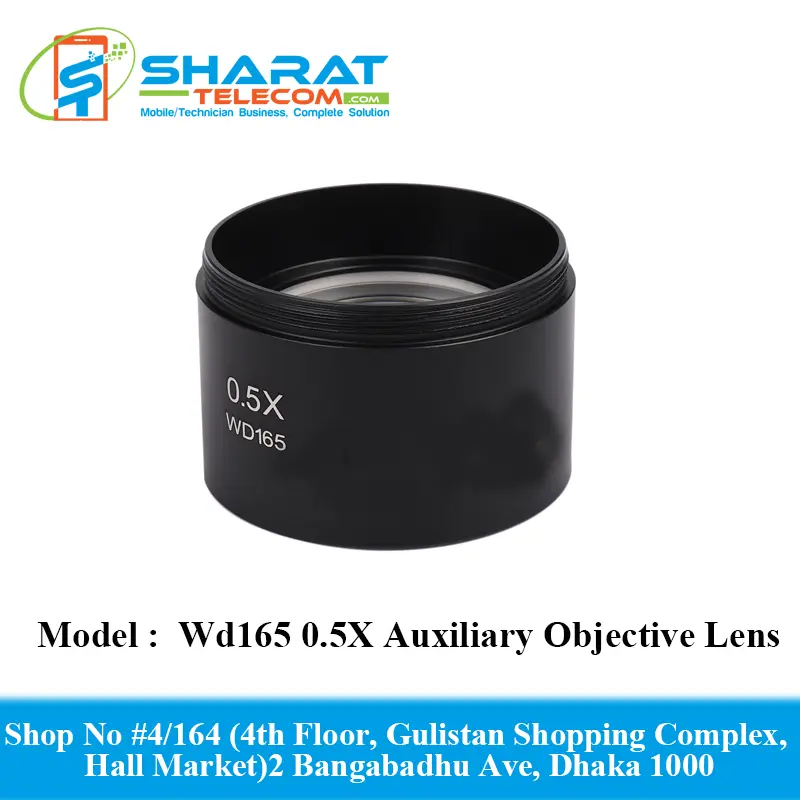 Wd165 0.5X Auxiliary Objective Lens Auxiliary Objective Lens Barlow  Zoom Stereo Microscope