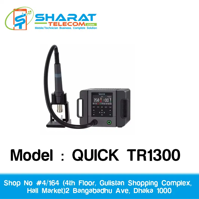 QUICK TR1300 Intelligent Hot Air Gun Rework Station Quick Touch 1300W Constant 70L Airflow Split Design