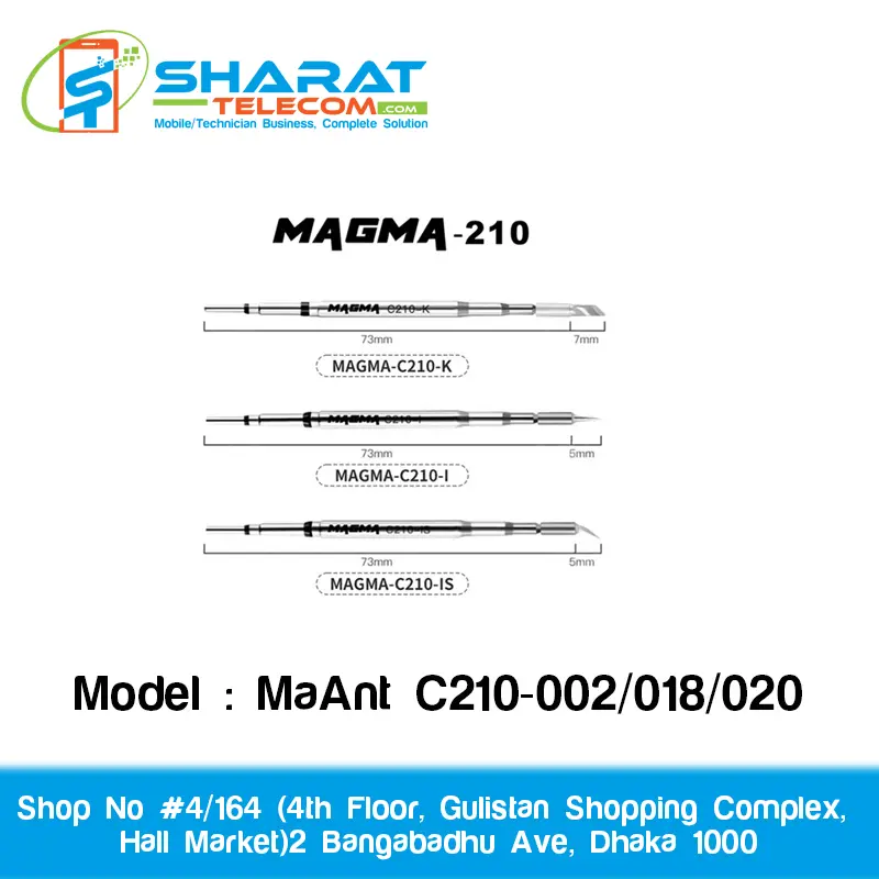 MaAnt C210-002/018/020 Universal Cartridge Tips – JBC Compatible, Long-Lasting