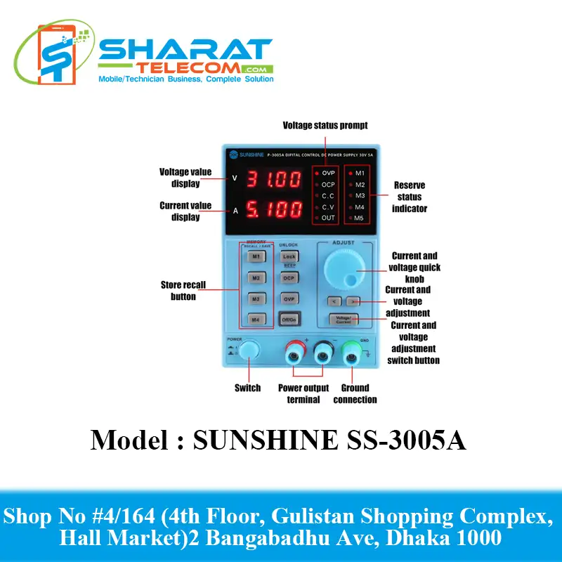 SUNSHINE SS-3005A Adjustable High-precision Lab Power Supply