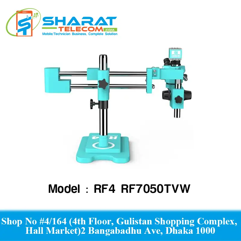 RF4 RF7050TVW Triocular Zoom 2KC2 Boom Stand Microscope With Camera