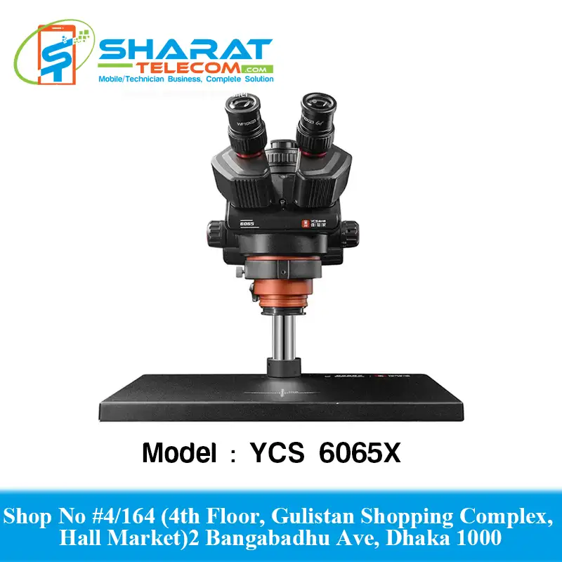 YCS 6065X Microscope HD Trinocular 0.6x-6.5x Magnification HD X80 4K Camera - Sharat Telecom