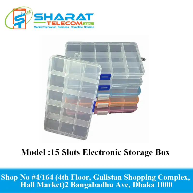15 Slots Electronic Component Functional Transparent Plastic Storage Box Jewelry Parts & Electronic Parts