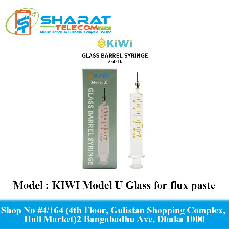kiwi Model U Glass Syringe for flux paste