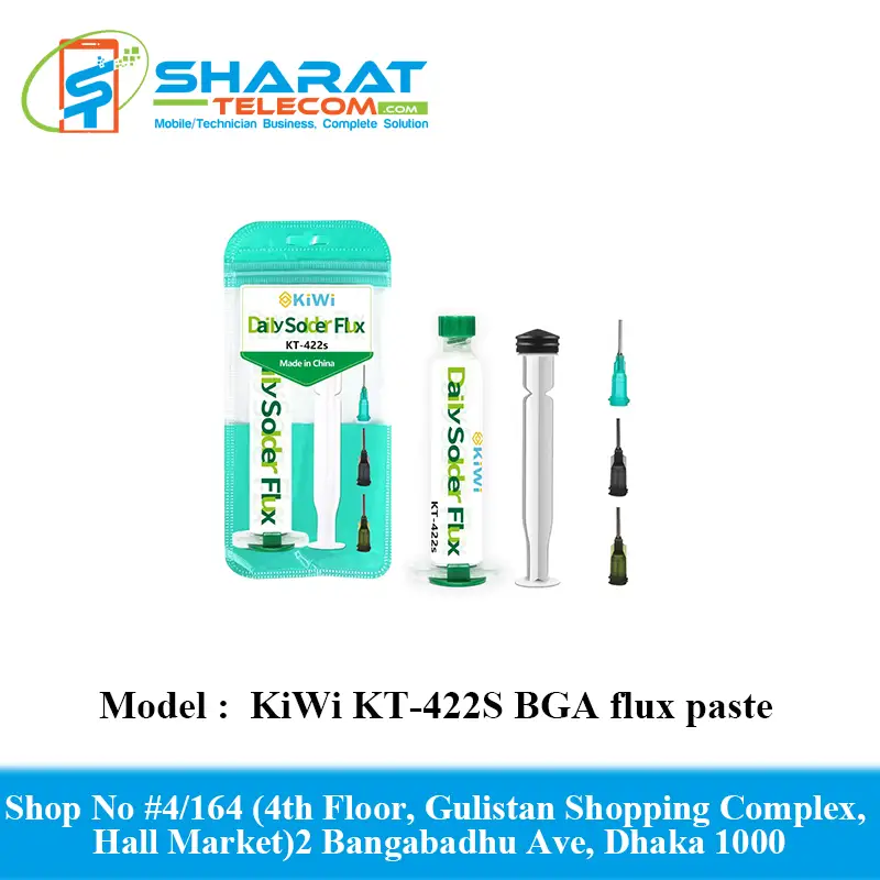KiWi KT-422S Liquid Soldering Flux Paste Syringe oil BGA Rework (10cc)
