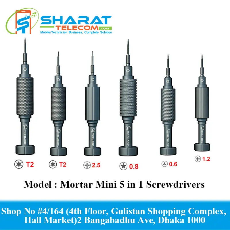 MECHANIC Mortar Mini iShell per pcs 5 in 1 Strong Magnetic Super Hard Precision Screwdrivers