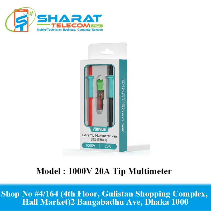 1000V 20A Tip Multimeter Electrical Alligator Clip Probes Pointed Needle Type