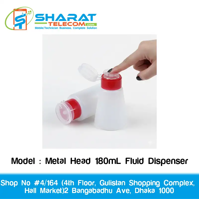 Metal Head 180mL Fluid Dispenser – Plastic Pump Bottle for PCB Repair & Flux