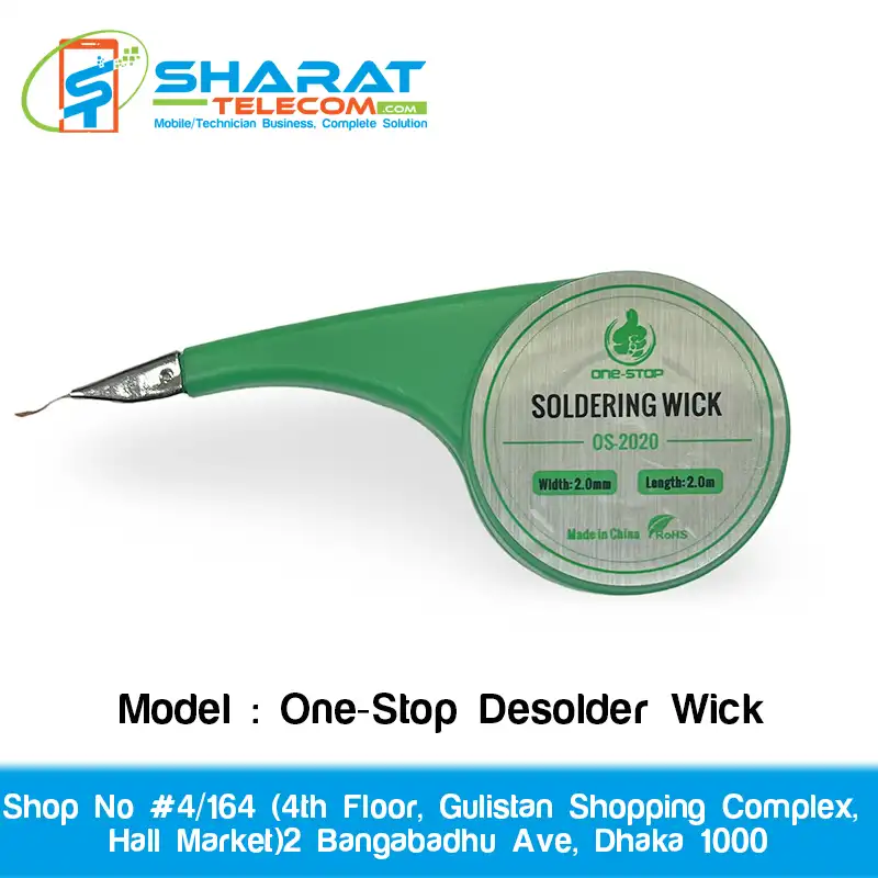 One-Stop Desolder Wick 2020 – 2.0mm x 2m Copper Solder Remover Wire