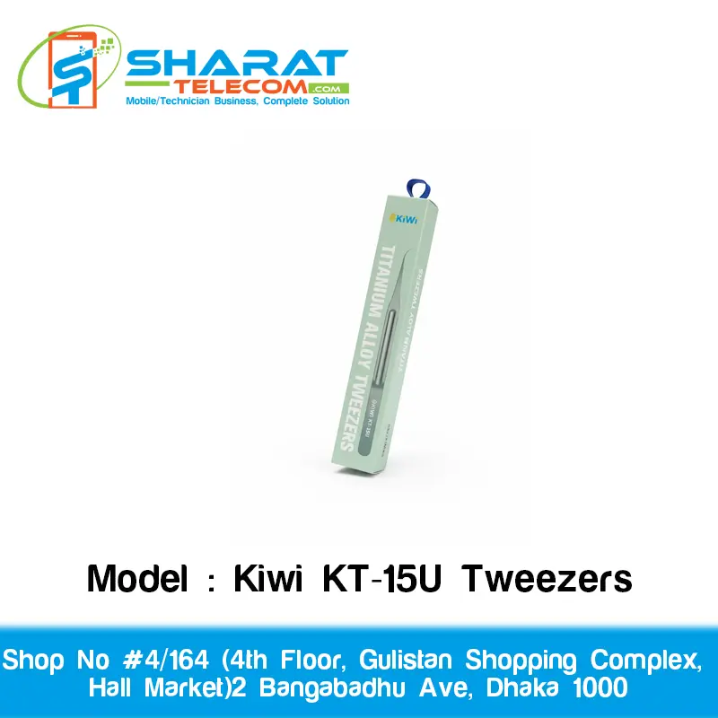 Kiwi KT-15U Fine Point Titanium Alloy Tweezers | High Precision Tool for Micro Soldering & Phone Repair