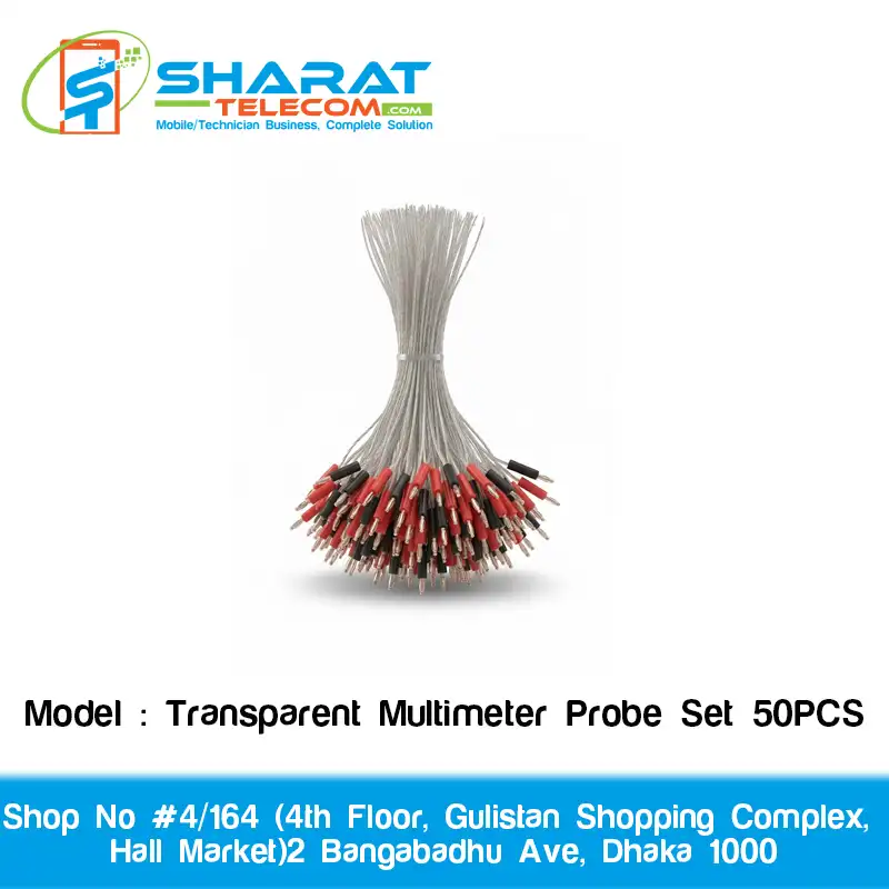 Transparent Electrical Multimeter Probe Set 50PCS Alligator Clip to 4mm Banana Plug Test Leads for Multimeter