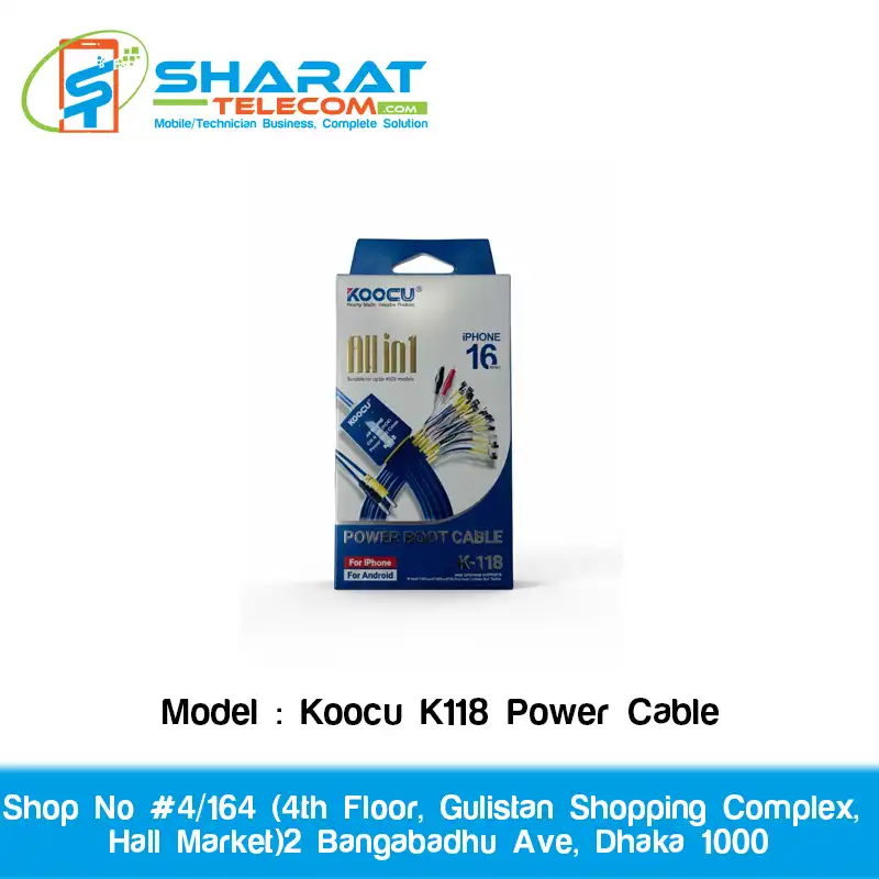 Koocu K118 Power Cable – iBoot FPC for Apple, Huawei, OPPO, Xiaomi & Android Phones